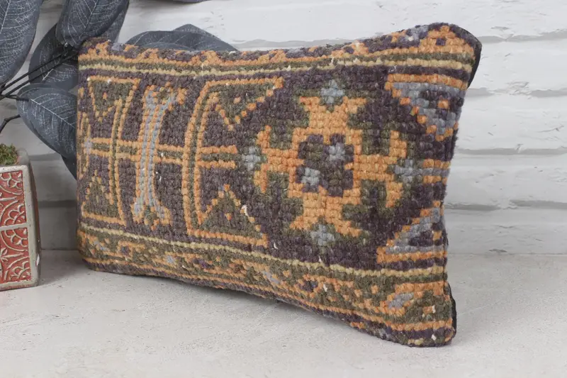 Cushion Cover, 8x16 Blue Pillow Sham, Vintage Kilim Pillow, Outdoor Throw Pillow, Interior Designer Pillow, Kilim Pillow, Customized Cushion - 4