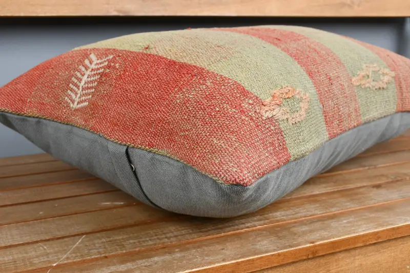 Boho Pillow, Armchair Pillow Case, Home Decor Pillow, Turkish Pillow, Cushion, 16x24 Orange Cushion Cover, Handmade Throw Pillow - 3