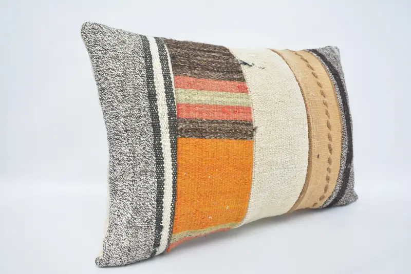 Armchair Pillow Cover, 16x24 White Pillow Case, Throw Kilim Pillow, Home Decor Pillow, Ethnical Kilim Rug Pillow, Cushion - 3