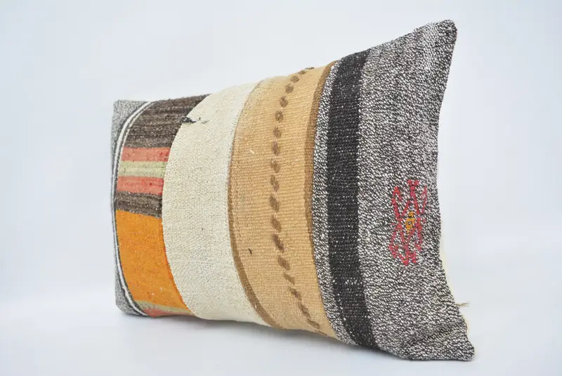 Armchair Pillow Cover, 16x24 White Pillow Case, Throw Kilim Pillow, Home Decor Pillow, Ethnical Kilim Rug Pillow, Cushion - 4