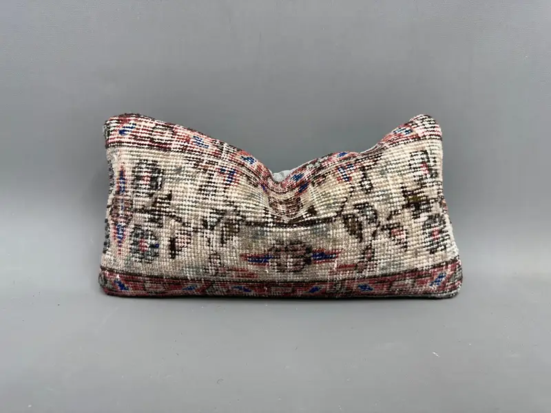 Kilim Cushion Sham, Gift Pillow, Antique Pillows, 8x16 Beige Pillow Case, Cushion Case, Neutral Throw Cushion Cover, Vintage Throw Pillow Cover - 1