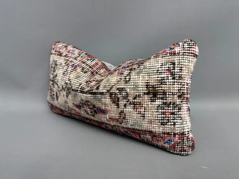 Kilim Cushion Sham, Gift Pillow, Antique Pillows, 8x16 Beige Pillow Case, Cushion Case, Neutral Throw Cushion Cover, Vintage Throw Pillow Cover - 3