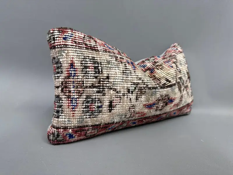 Kilim Cushion Sham, Gift Pillow, Antique Pillows, 8x16 Beige Pillow Case, Cushion Case, Neutral Throw Cushion Cover, Vintage Throw Pillow Cover - 2