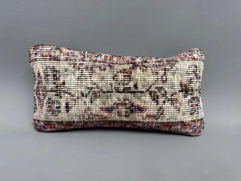 Kilim Cushion Sham, Gift Pillow, Antique Pillows, 8x16 Beige Pillow Case, Cushion Case, Neutral Throw Cushion Cover, Vintage Throw Pillow Cover - 4
