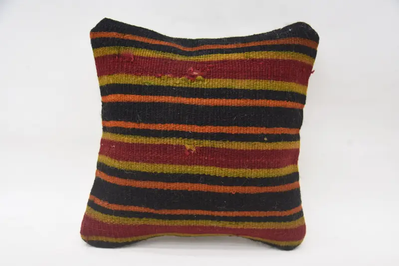 Sustainable Pillow Sham, Kilim Pillow, Pillow for Couch, Authentic Cushion Case, Pillow for Sofa, Pillow Sham, 12x12 Red Cushion Cover - 1