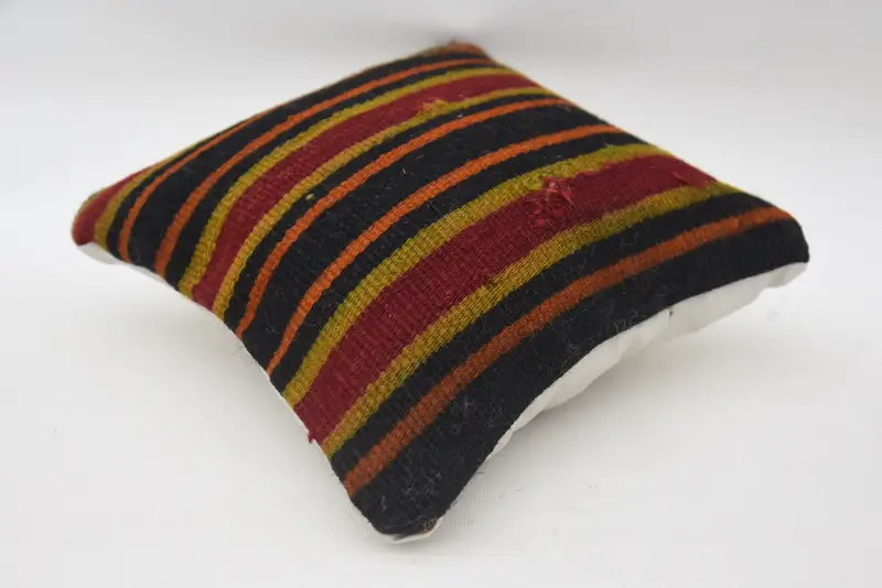Sustainable Pillow Sham, Kilim Pillow, Pillow for Couch, Authentic Cushion Case, Pillow for Sofa, Pillow Sham, 12x12 Red Cushion Cover - 6