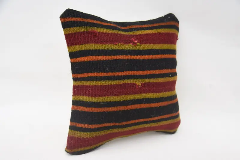 Sustainable Pillow Sham, Kilim Pillow, Pillow for Couch, Authentic Cushion Case, Pillow for Sofa, Pillow Sham, 12x12 Red Cushion Cover - 2
