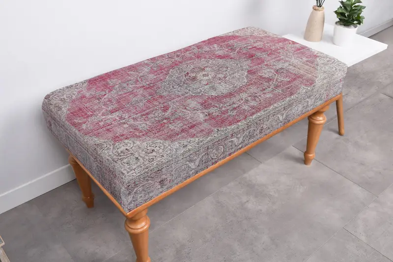 シェブロンウールベンチ 収納付き 折りたたみ式オットマンベンチ