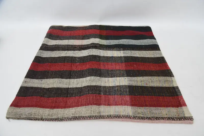 24x24 Red Cushion, Colorful Pillow, Kilim Cushion Sham, Cushion Case, Kilim Pillow, Vintage Kilim Pillow Pillow Case, Turkish Kilim Pillow - 6
