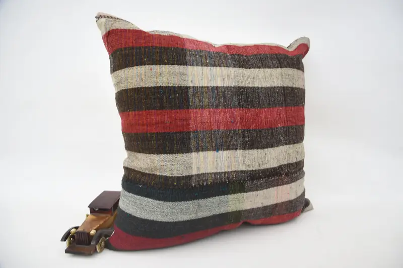24x24 Red Cushion, Colorful Pillow, Kilim Cushion Sham, Cushion Case, Kilim Pillow, Vintage Kilim Pillow Pillow Case, Turkish Kilim Pillow - 2