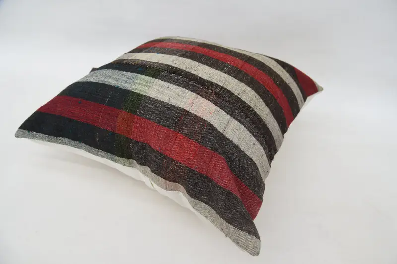 24x24 Red Cushion, Colorful Pillow, Kilim Cushion Sham, Cushion Case, Kilim Pillow, Vintage Kilim Pillow Pillow Case, Turkish Kilim Pillow - 5