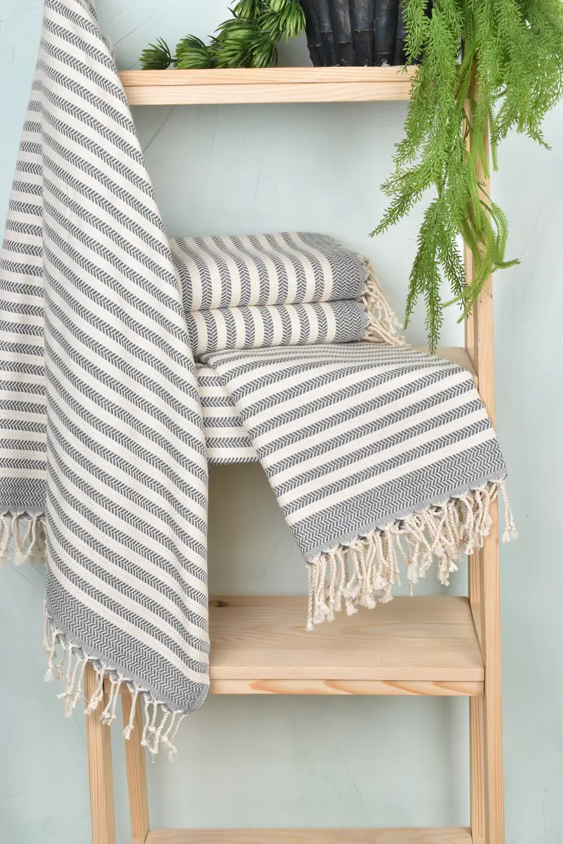 70x40 Cotton Chevron Towel, Wedding Shower Gift, Towel With Name, Wedding Favors, Hammam towel, Wedding Gift, Large Beach Towel Personalized - 6