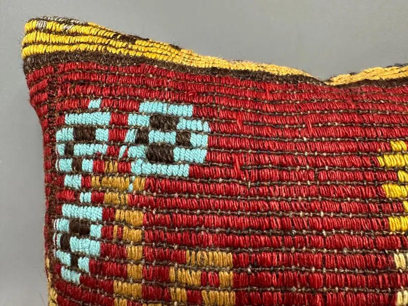 Crochet Pattern Cushion, Interior Designer Pillow, Boho Pillow, Pastel Pillow, Pillow Cover, Pillow for Couch, Ethnic Cushion, 20x20 Red Pillow Case - 5
