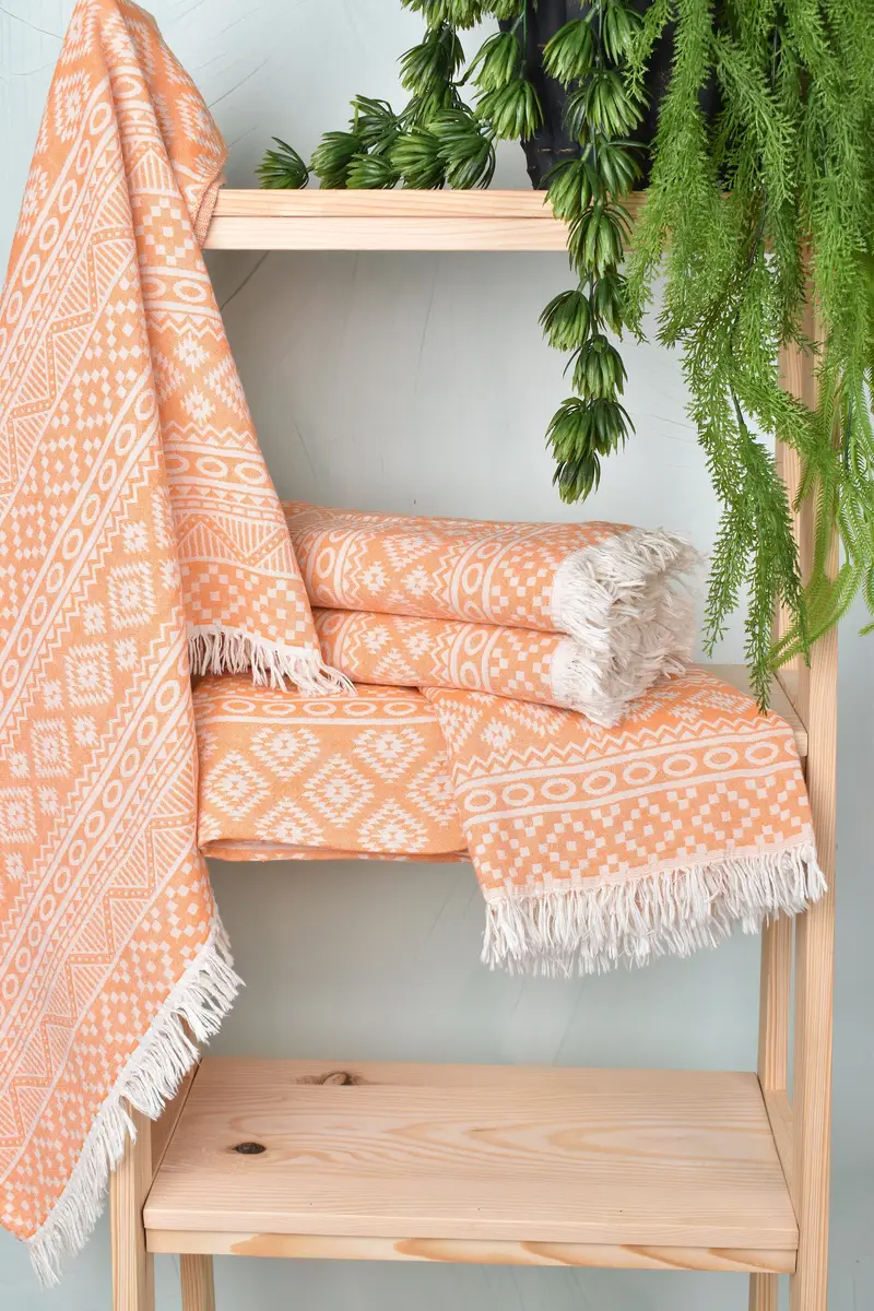 Wedding Gift For Bride, Turkish hand towel, Best Wedding Gift, Spa Towel, Best Friend Gift, Lightweight Turkish towel, 68x36 Cotton Geometric Towel - 7
