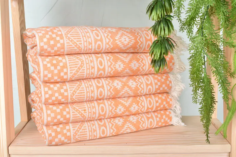Wedding Gift For Bride, Turkish hand towel, Best Wedding Gift, Spa Towel, Best Friend Gift, Lightweight Turkish towel, 68x36 Cotton Geometric Towel - 3