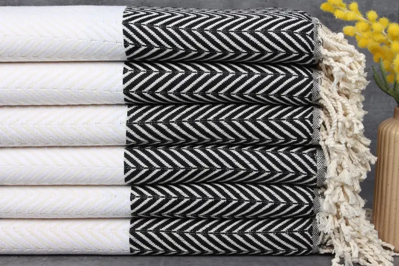 Wedding Gift Towel Personalized Bridesmaid, Black-White, 40x71 Inches