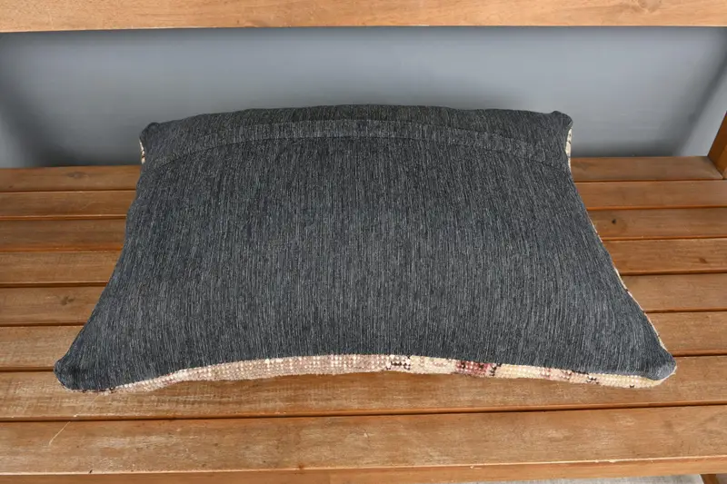 Boho Pillow, Kilim Cushion Sham, Decorative Bolster Pillow Sham, Cushion, Gift Pillow, 16x24 Beige Cushion Case, Tribal Pillow, Bed Cushion Case - 5