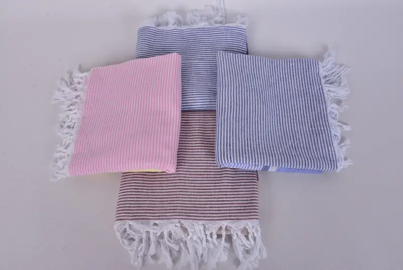 Housewarming Gift, Travel Towel, Lightweight Turkish towel, Monogrammed Beach Towel, Bachelor Gift, 70x36 Cotton Striped Towel, Turkish hand towel - 6