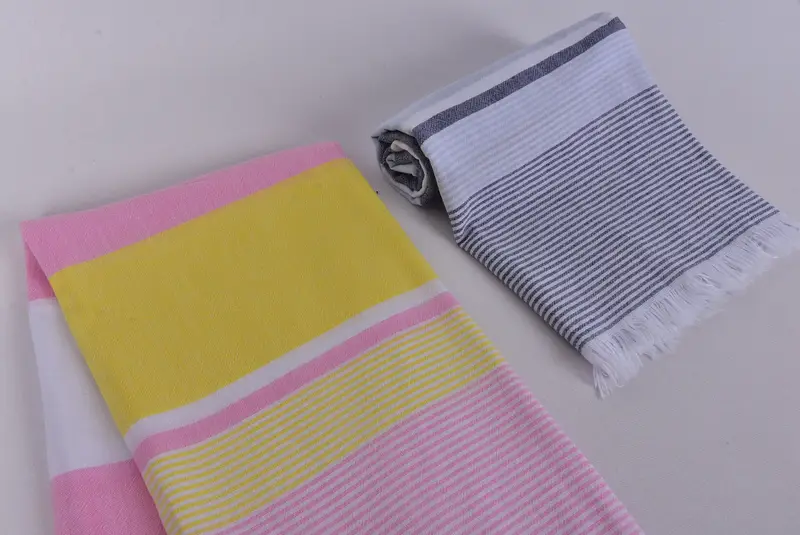 Housewarming Gift, Travel Towel, Lightweight Turkish towel, Monogrammed Beach Towel, Bachelor Gift, 70x36 Cotton Striped Towel, Turkish hand towel - 7