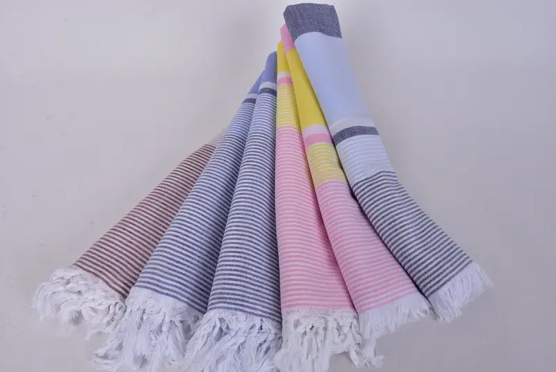 Housewarming Gift, Travel Towel, Lightweight Turkish towel, Monogrammed Beach Towel, Bachelor Gift, 70x36 Cotton Striped Towel, Turkish hand towel - 4