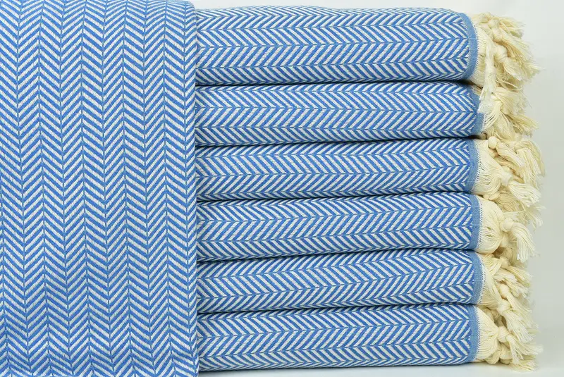 Throw Blanket, Personalized Blanket, 92x76 Cotton Chevron Towel, Merry Christmas Gifts, Organic Throw, Throw Blanket Couch, Beach Wedding Favor - 1