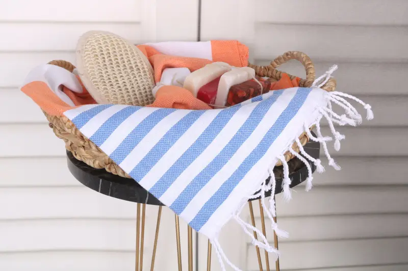 Travel towel, Embroidered Beach Towel, Best Friend Wedding Gift, 70x40 Cotton Striped Towel, Personalize Gift, Quick-dry peshtemal, Best Friend Gift - 2