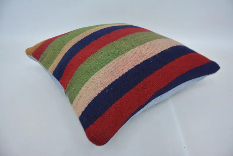 Christmas Pillow, Pillow Cover, Boho Pillow, Vintage Kilim Pillow, Vintage Pillow, 16x16 Green Cushion Case, Nautical Throw Pillow Cover - 6