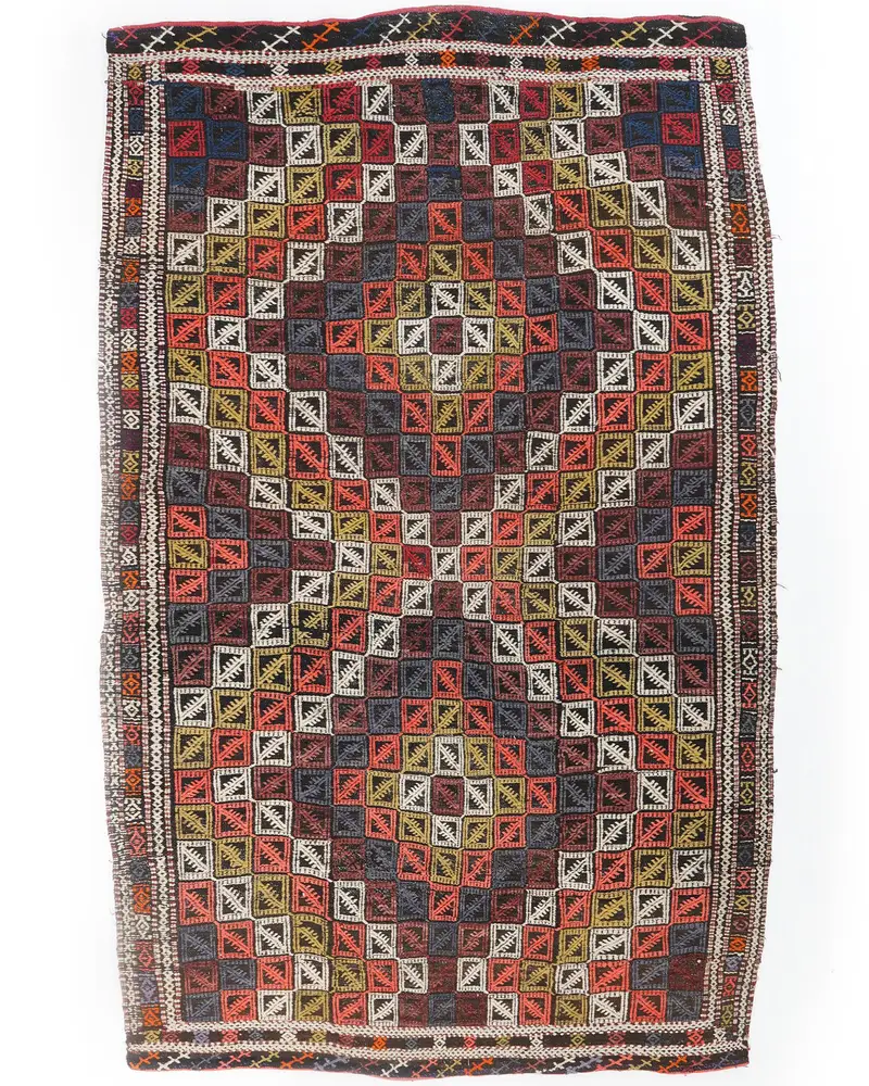 Kırmızı Halı, 4,8x8,1 ft - Zarif, Modern Tasarım