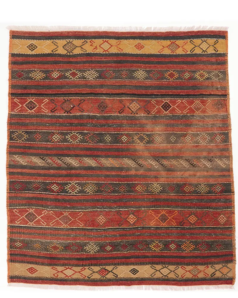 Turuncu Hayvan Baskılı Halı, 4,5x5,2 ft Gri Desenli