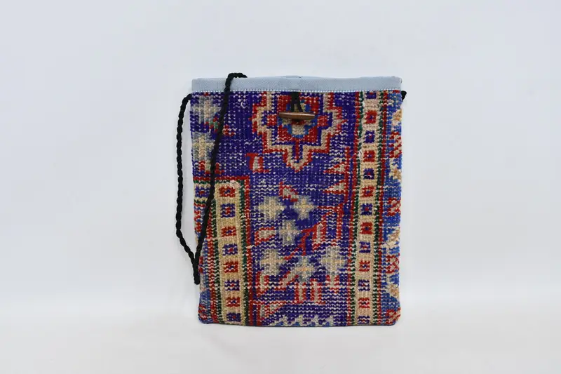スチームパンク クロスボディ キリム バッグ 調節可能なストラップ付き ウール ヴィンテージ モチーフ