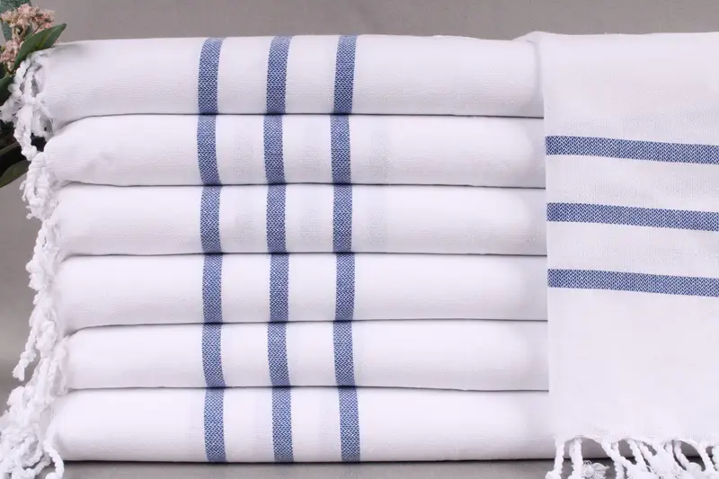 Sax Blue Striped Custom Hand Towel, Kitchen & Tea Towel, 18x40 Inches