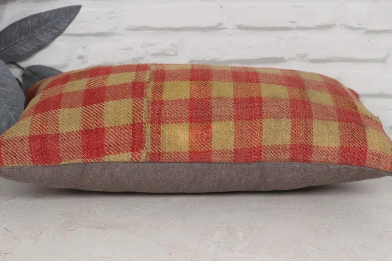 Kilim Cushion Sham, Vintage Kilim Throw Pillow, Pillow Cover, Lounge Throw Pillow Sham, 12x20 Red Cushion Cover, Pillow for Couch - 5
