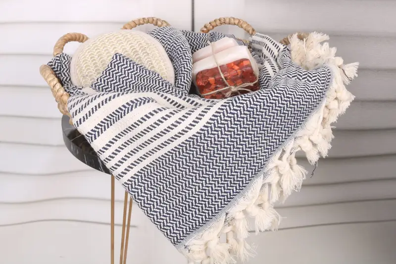 Turkish Bath Towel Set, Gifts For Him, Hammam towel, Personalised Gift, 70x40 Cotton Striped Towel, Personalized Home Gift Wedding, Bridesmaid Gifts - 2