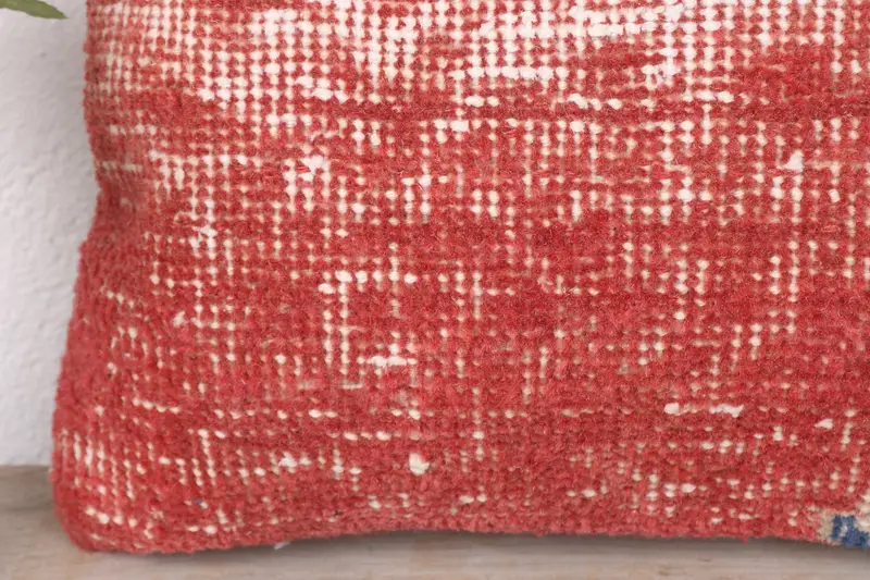 Pillow Cover, Ethnical Kilim Rug Pillow, Handmade Kilim Cushion, 12x12 Red Pillow Case, Outdoor Patio Cushion Cover, Kilim Pillow Cover - 3