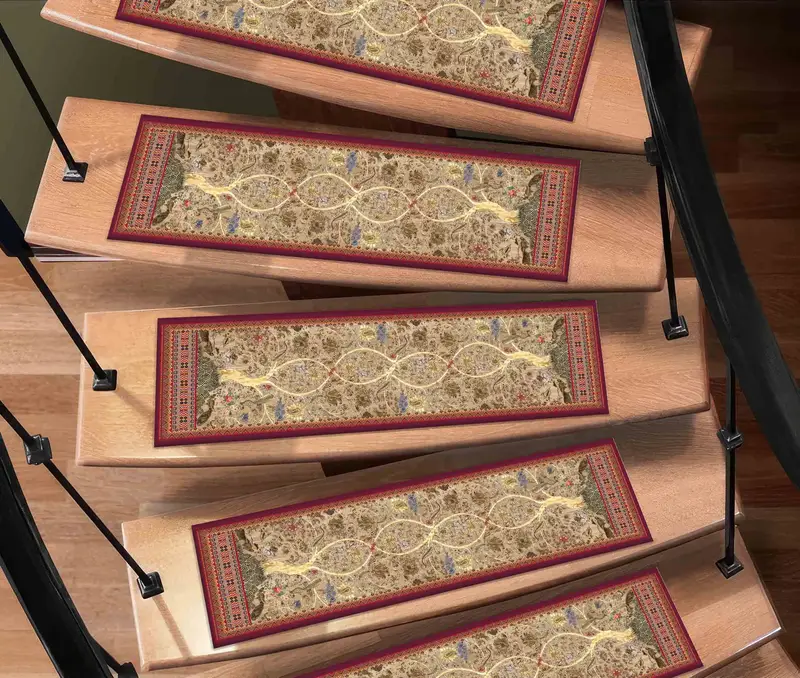 Peacock Tree Life Abstract Floral Printed Rug for Stairs