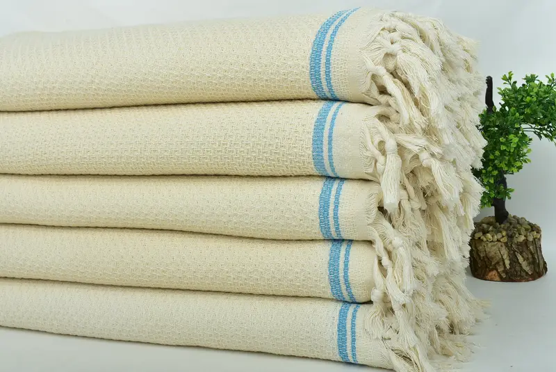 Decorative Blanket, Bedspread Quenn, Gift For Wedding Day, Bachelorette Party Favors, Family Gift Basket, 94x92 Cotton Striped Towel, Custom Blanket - 3