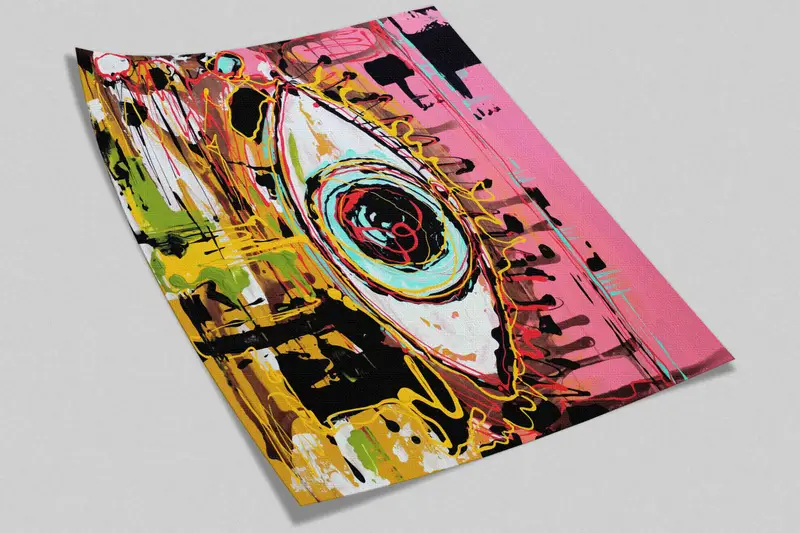 Eye Graffiti Painting Paper Art, Eye Wall Decor, Bright Wall Paper, Graffiti Wallpaper, Colorful Eye Paper Craft,Papercraft 3D,Abstract Eye, - 7
