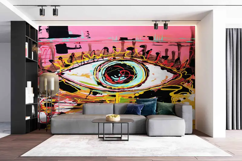 Eye Graffiti Painting Paper Art, Eye Wall Decor, Bright Wall Paper, Graffiti Wallpaper, Colorful Eye Paper Craft,Papercraft 3D,Abstract Eye, - 6