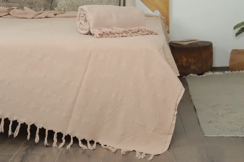 Boho -Wurfdecke, personalisiertes Hausgeschenk Hochzeit, gewebte Decke, Baby -Jungengeschenk, dekorative Decke, Bio -Wurf, 92x70 Baumwollsteingeschuldeltuch - 7