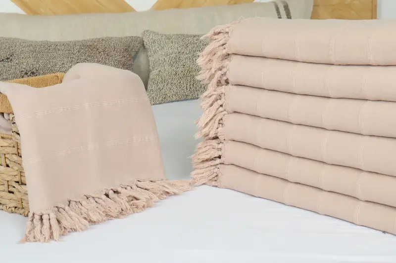 Boho -Wurfdecke, personalisiertes Hausgeschenk Hochzeit, gewebte Decke, Baby -Jungengeschenk, dekorative Decke, Bio -Wurf, 92x70 Baumwollsteingeschuldeltuch - 4