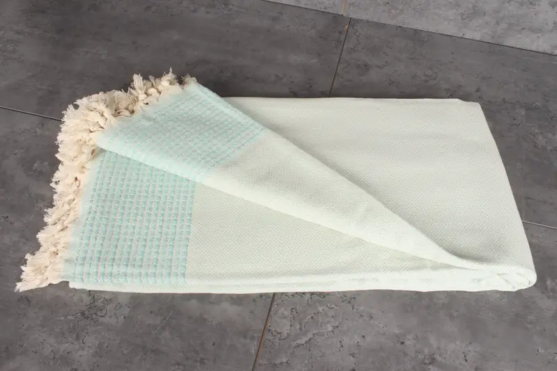 Personalized Blanket, Decorative Blanket, 96x92 Cotton Striped Towel, Turkish Bedspread, Woven Throw Blanket, Gifts For Him, Organic Beach Blanket - 3