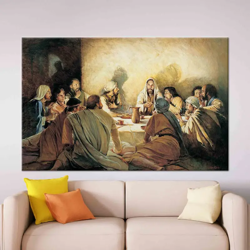 神聖なキャンバス: 最後の晩餐におけるイエス・キリストのプリント