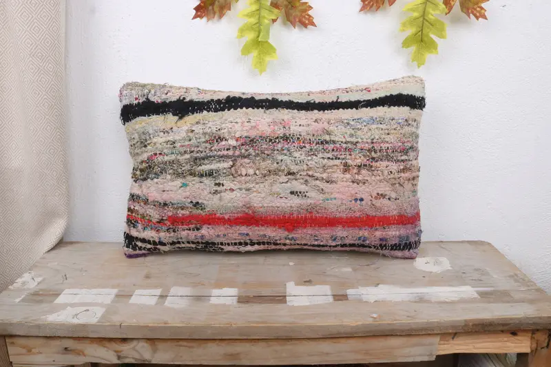 Patio Pillow Sham, Cushion Case, Floor Pillow Cover, Shabby Chic Pillow Cover, Gift Pillow, Kilim Cushion Sham, 12x20 White Pillow, Pillow for Sofa - 1