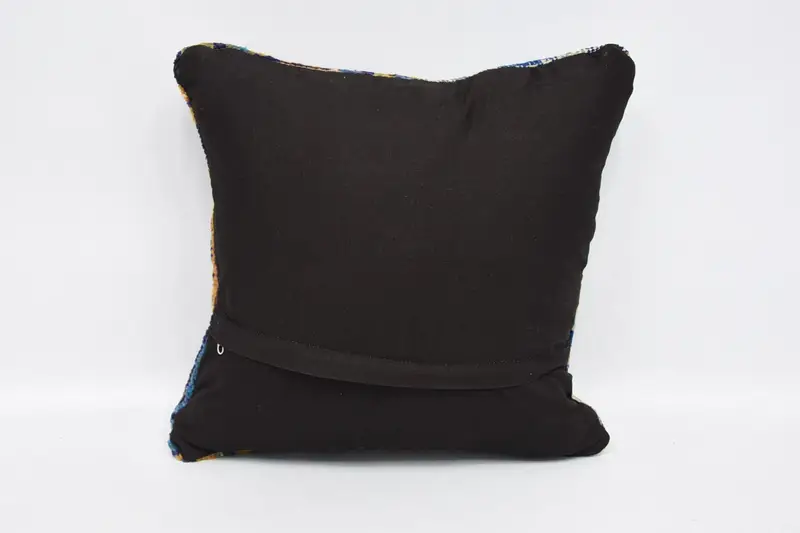 Pillow for Couch, Interior Designer Pillow, 16x16 Blue Pillow Case, Seat Cushion Cover, Handmade Kilim Cushion, Pillow, Accent Cushion Case - 4