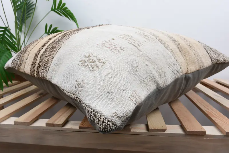 Vintage Pillow, Pillow for Sofa, 28x28 White Pillow Case, Pillow Cover, Interior Designer Pillow, Accent Throw Pillow, Meditation Pillow Cover - 6