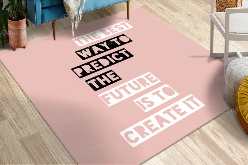 ピンクのポジティブ引用デザインのエレガントなプリントラグ