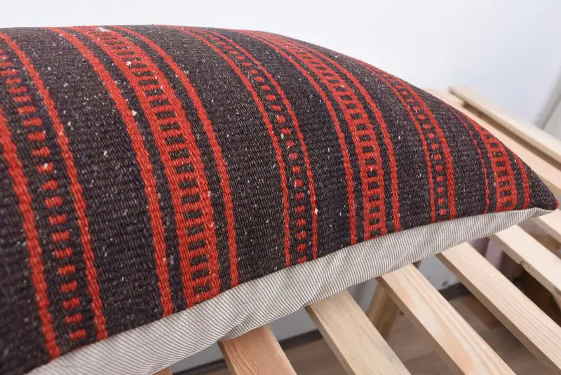Ikat Pillow Sham, Home Decor Pillow, 16x48 Red Cushion Case, Yoga Pillow Cover, Antique Pillows, Pillow for Sofa, Pillow Case - 7