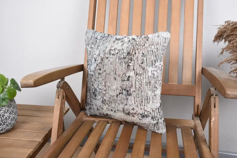 Pillow Cover, Boho Pillow Sham Cover, Antique Pillows, 14x14 Blue Pillow Sham, Gift Pillow, Authentic Cushion Cover, Armchair Cushion - 3