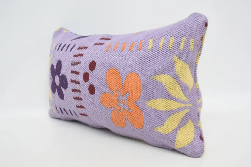 12x20 Purple Pillow, Office Chair Pillow Sham, Square Throw Cushion Case, Boho Pillow, Vintage Kilim Pillow, Kilim Cushion Sham, Cushion - 4