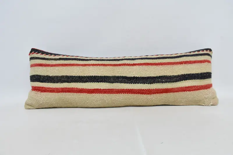 12x36 Beige Cushion, Boho Pillow, Pillow for Couch, Pillow Cover, Outdoor Bolster Cushion Case, Kilim Cushion Sham, Living Room Throw Pillow Sham - 1